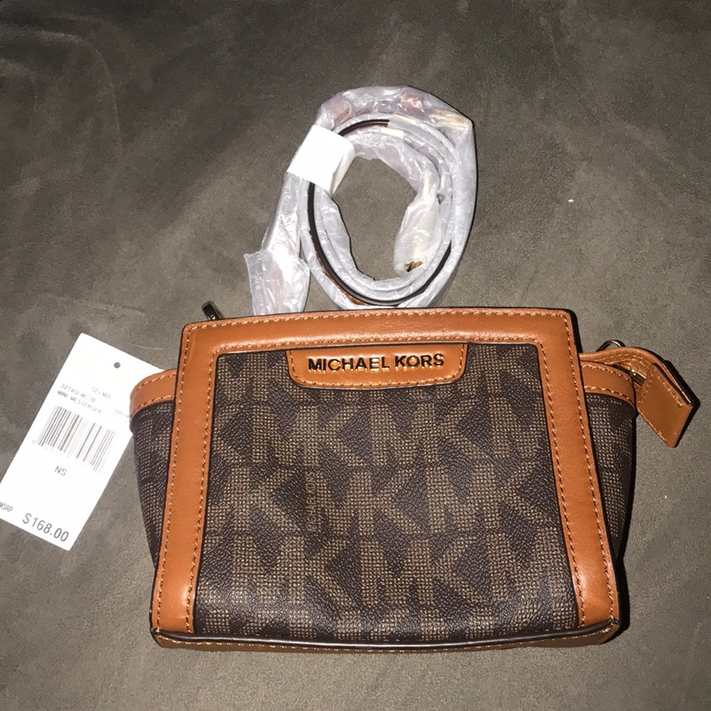 Michael Kors Brown Mini Messenger crossbody